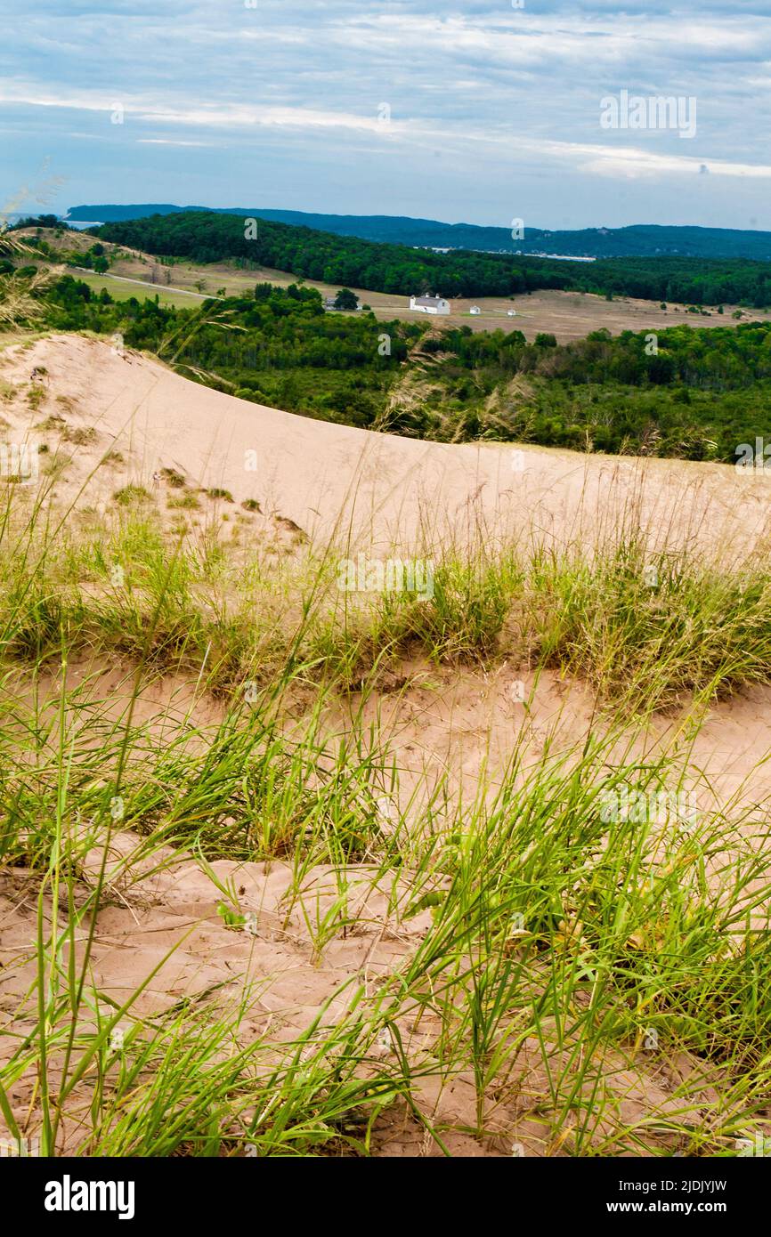 Sleeping Bear Dunes National Lakeshore in Summer, Michigan Stock Photo