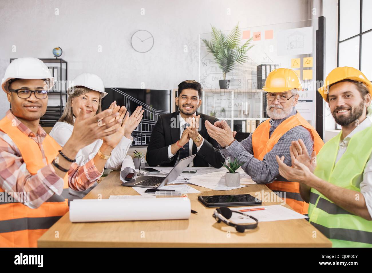 Group of men one woman office hi-res stock photography and images - Page 2  - Alamy