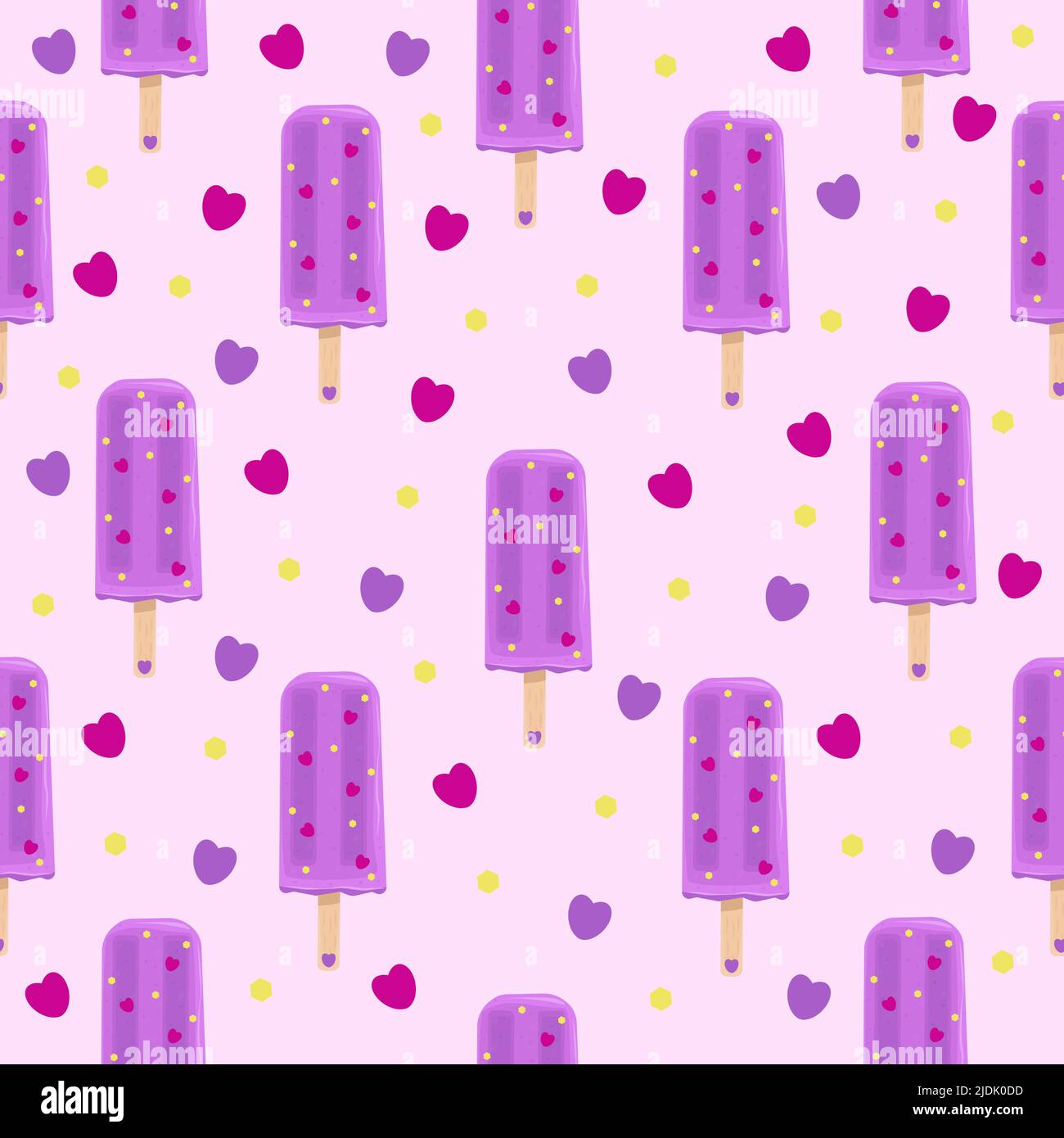 Appetizing violet ice cream, seamless pattern Stock Vector