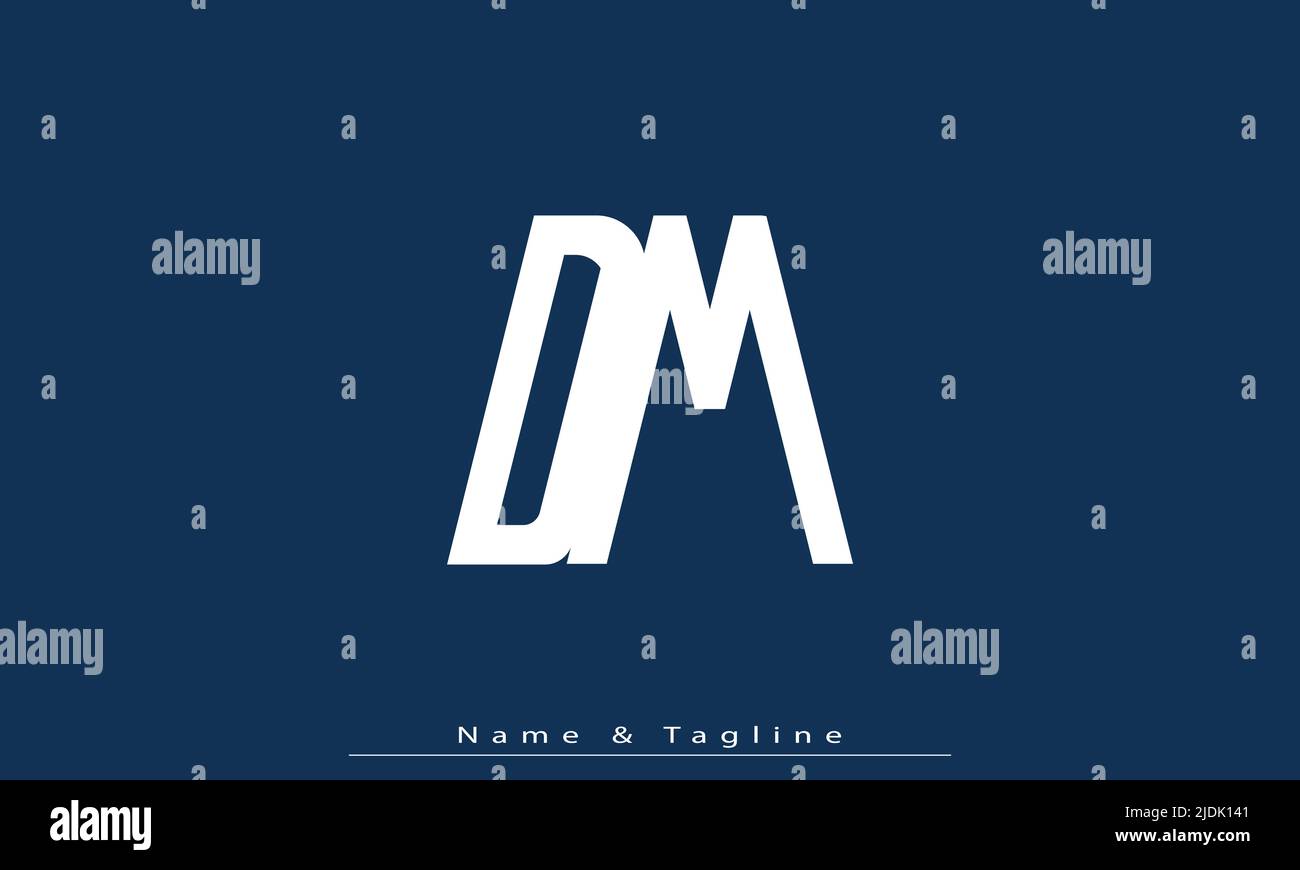 Alphabet letters Initials Monogram logo DM , MD Stock Vector