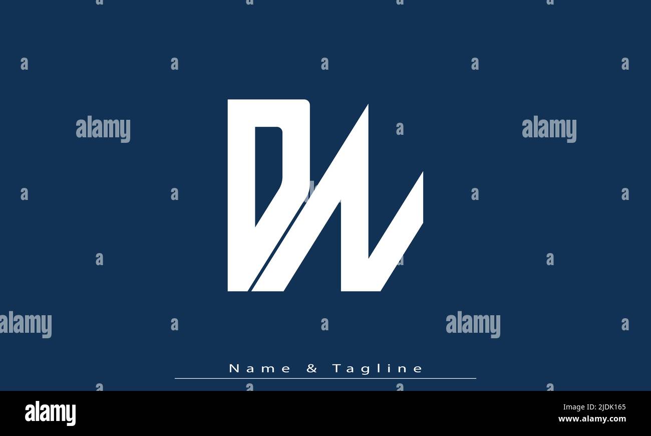 Alphabet letters Initials Monogram logo DN , ND Stock Vector