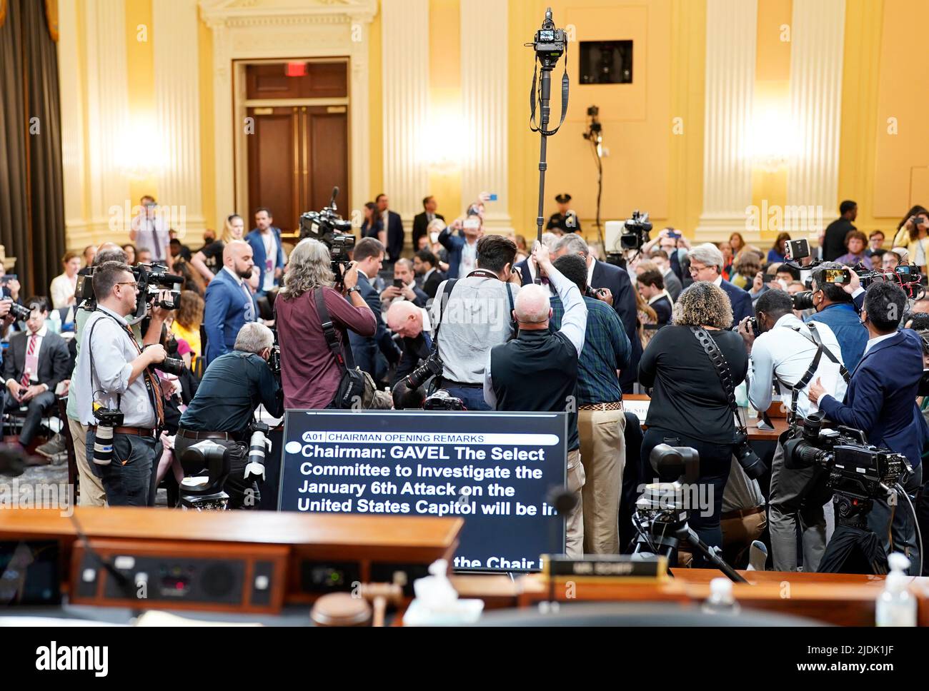 United States House Select Committee investigating the Jan. 6 attack - Photographers take pictures of the witnesses arriving during the hearing on Capitol Hill, Tuesday, June, 21, 2022. Credit: Doug Mills/Pool via CNP /MediaPunch Stock Photo