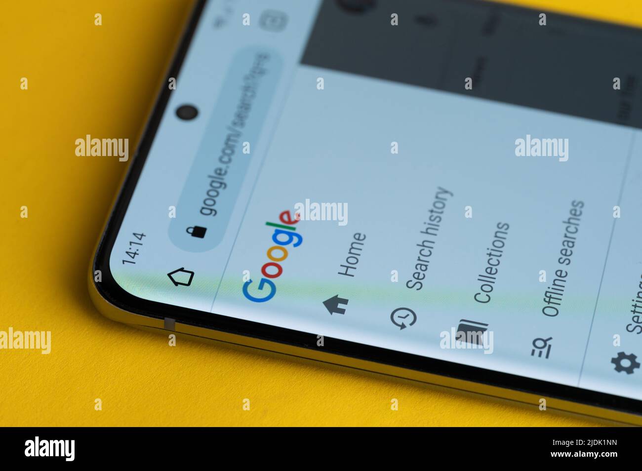 New york, USA - june 21, 2022: Google browser with apps on smartphone screen close up view Stock Photo