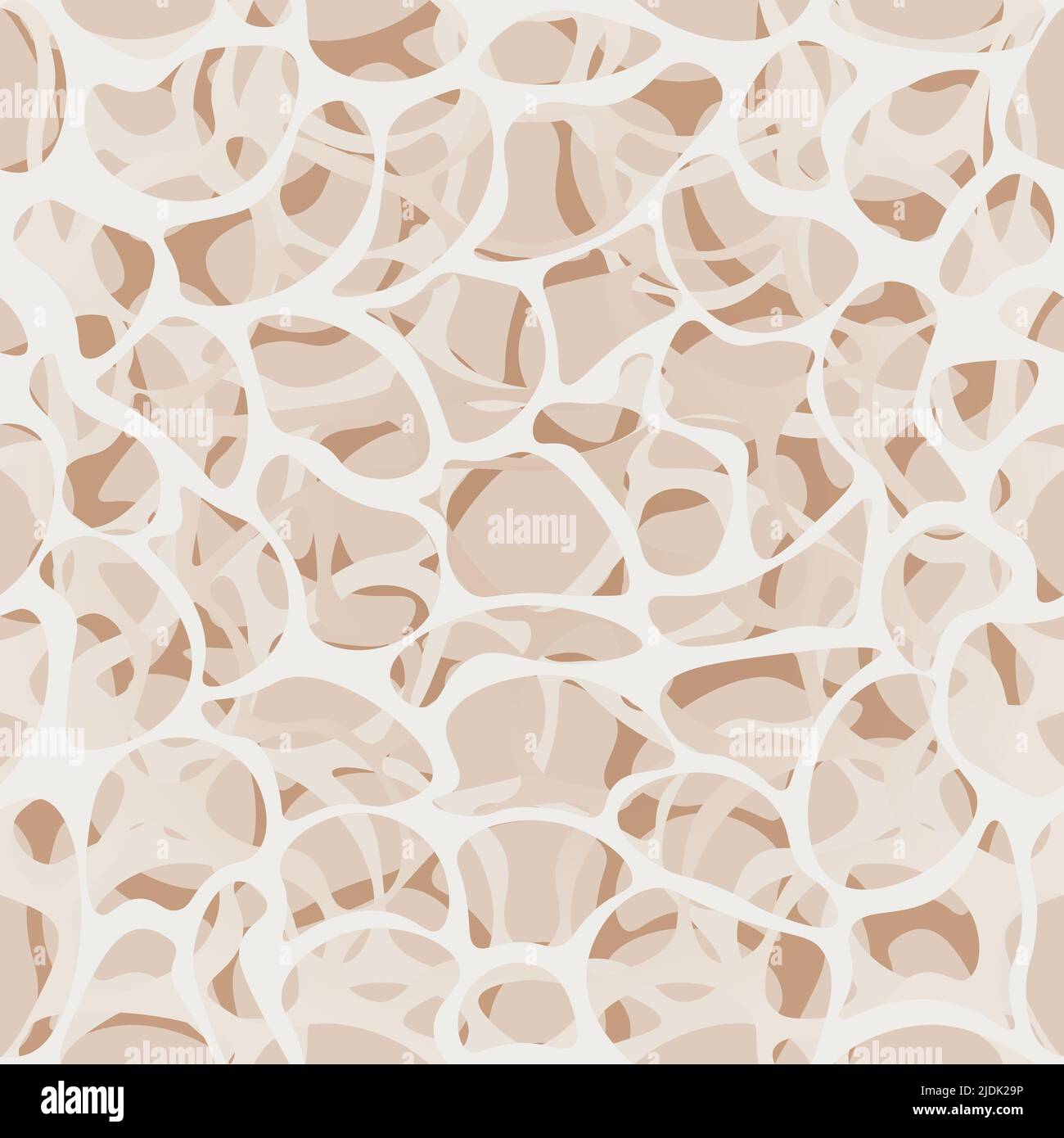 Seamless osteoporosis pattern. Visualization of damaged bone tissue, a disease that causes a decrease in bone mineral density and mass Stock Vector