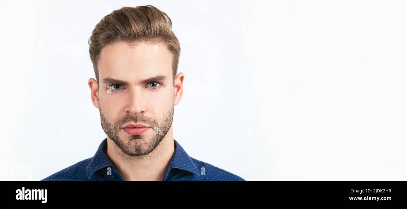 concept of mens beauty. unshaven guy in barbershop. confidence and seriousness Stock Photo - Alamy concept of mens beauty. unshaven guy in barbershop. confidence and seriousness Stock Photo - Alamy