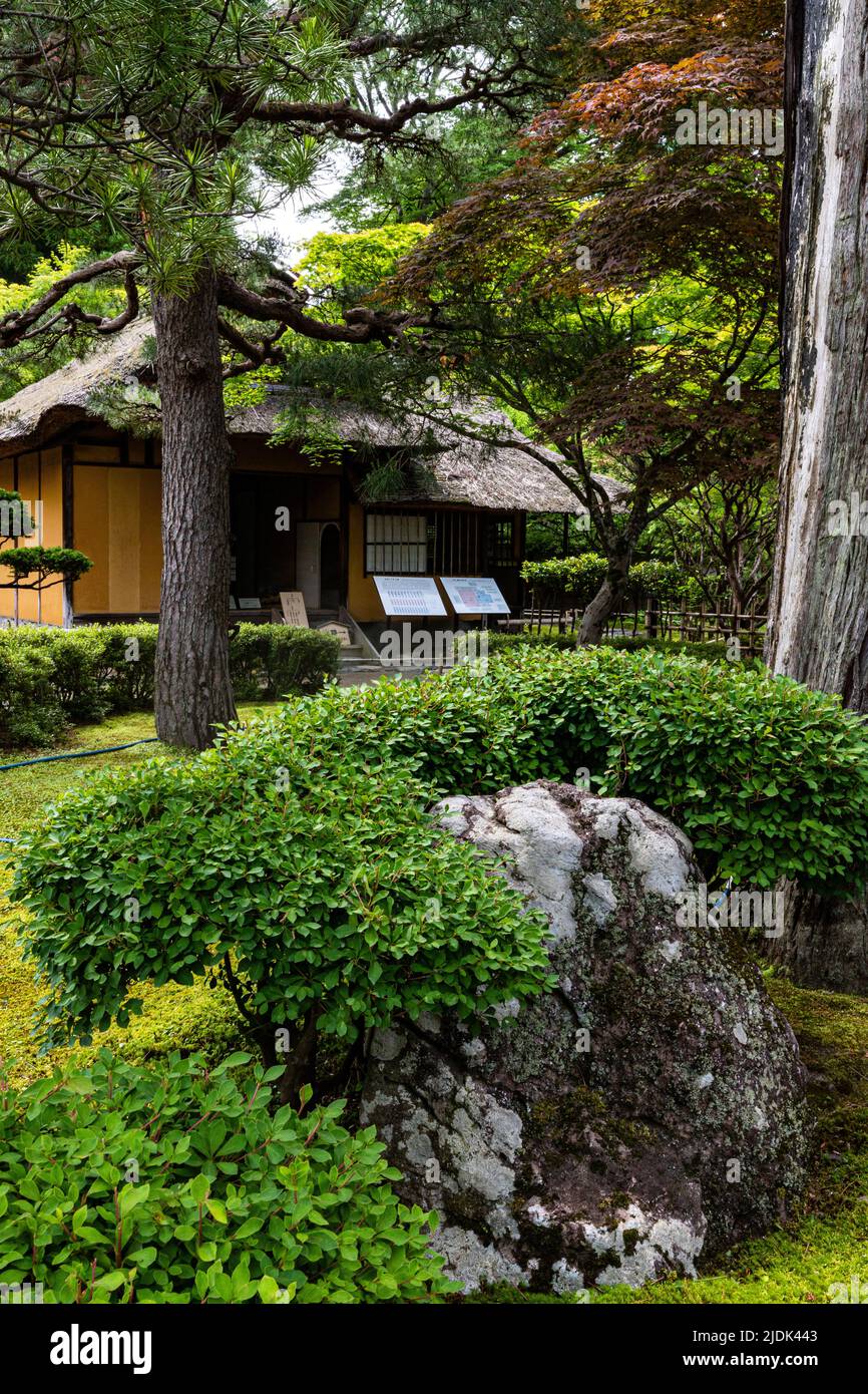 Rinkaku is the teahouse within the main enclosure of Aizuwakamatsu Castle - also known as Tsuruga Castle. It is a Japanese tea room that is said to ha Stock Photo