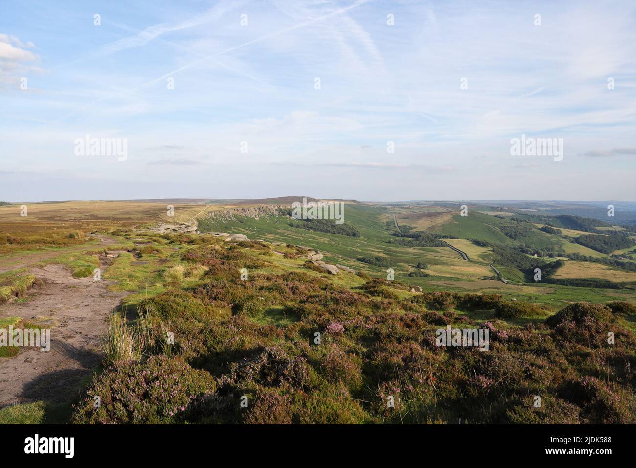 Stanage Edge from High Neb, Peak District National Park Landscape Derbyshire England UK. English moorland Stock Photo