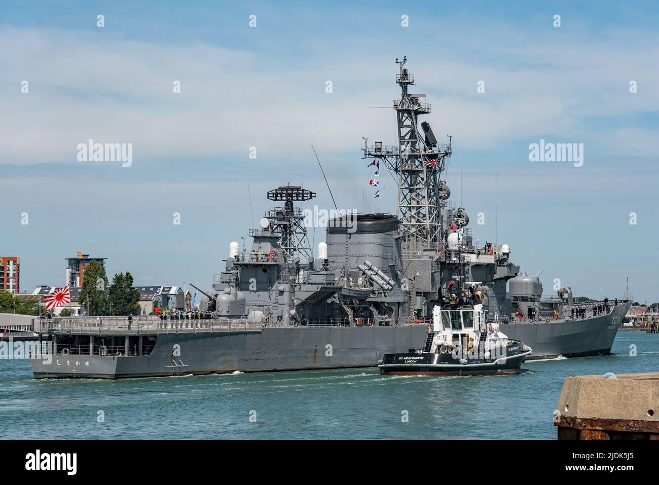 The Japanese Navy training ship and guided missile destroyer JS Shimakaze (3521) arrived at Portsmouth, UK on the 21st June 2022. Stock Photo
