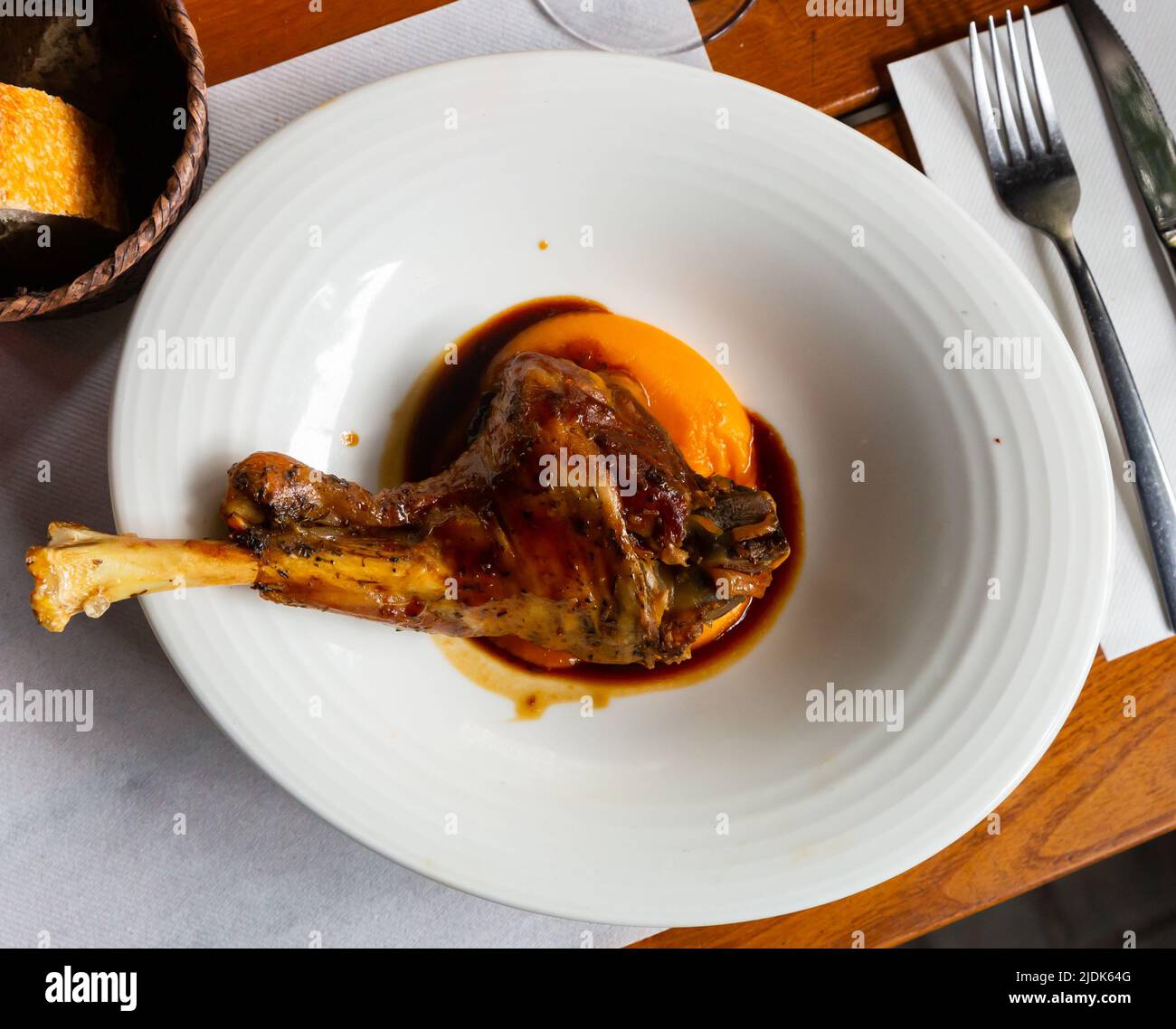 Tasty roasted lamb leg Stock Photo - Alamy