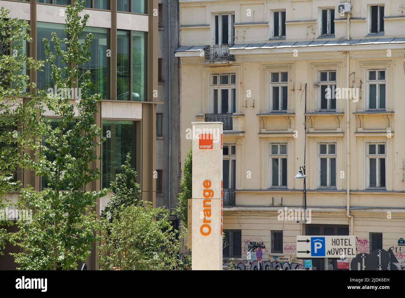 Bucharest, Romania - June 21, 2022: A signage of Orange, French ...