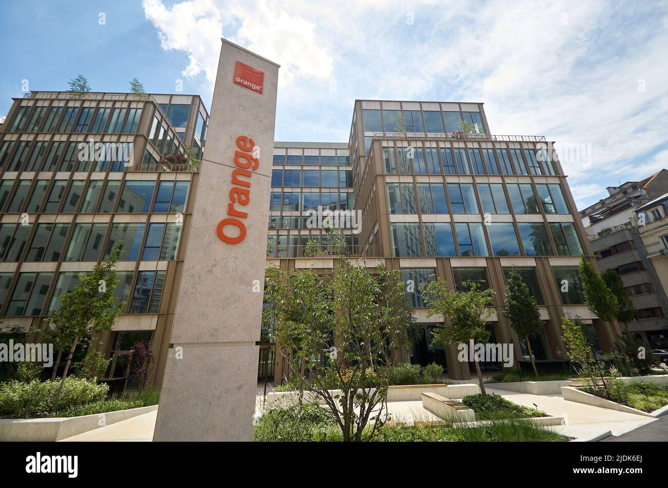 Bucharest, Romania - June 21, 2022: A signage of Orange, French ...