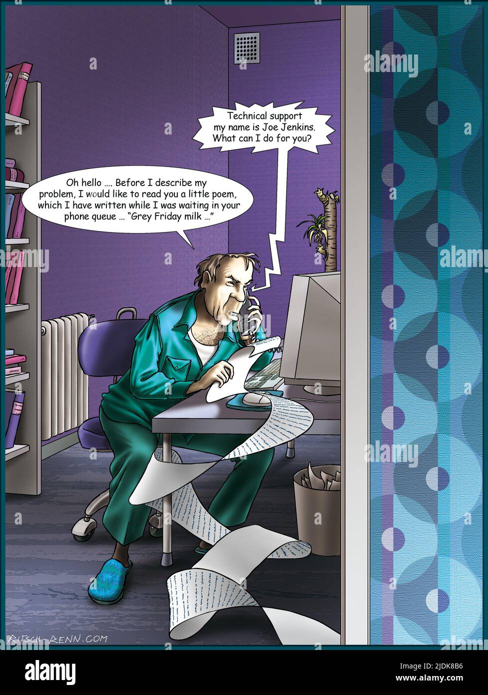 Technical support, satirical illustration Stock Photo - Alamy