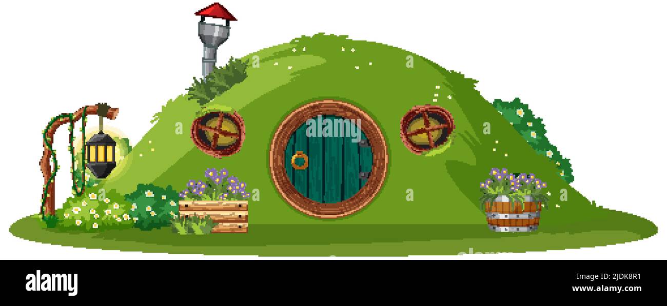 Hobbit house isolated on white background illustration Stock Vector ...