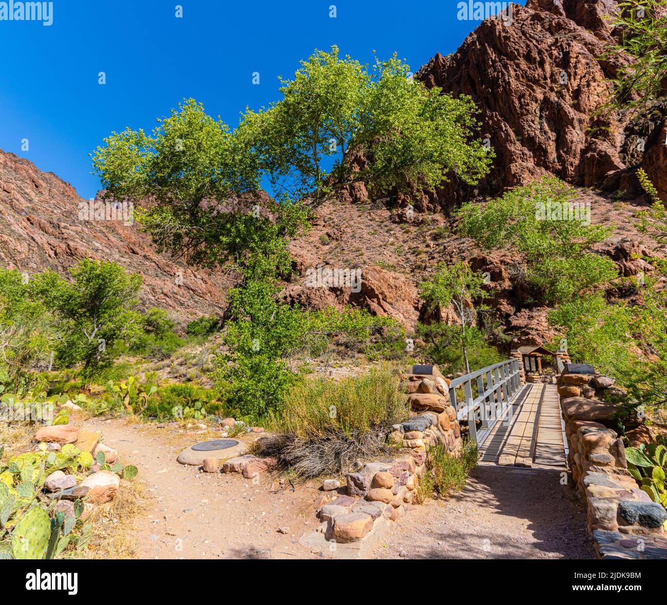 Bridge Crossing Bright Angel Creek Near Phantom Ranch Leading To The ...
