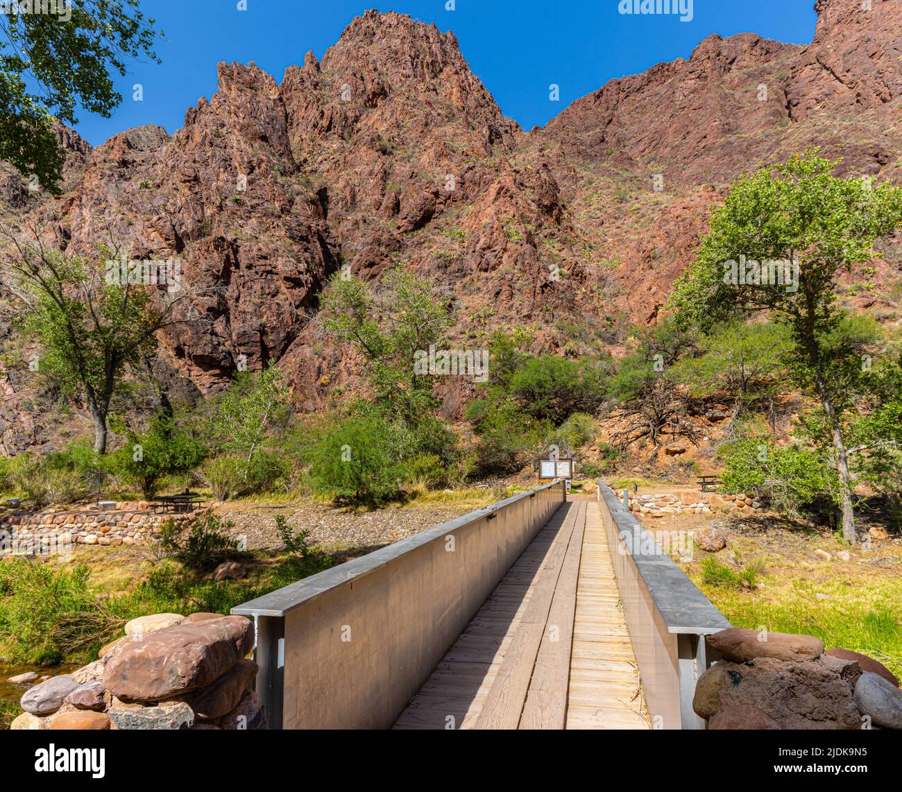 Bridge Crossing Bright Angel Creek Near Phantom Ranch Leading To The ...