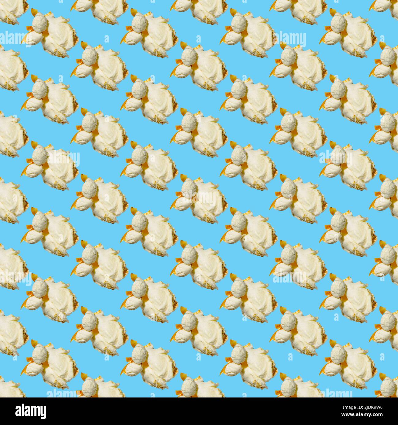 seamless pattern - popcorn. popcorn on a blue background, pattern Stock Photo