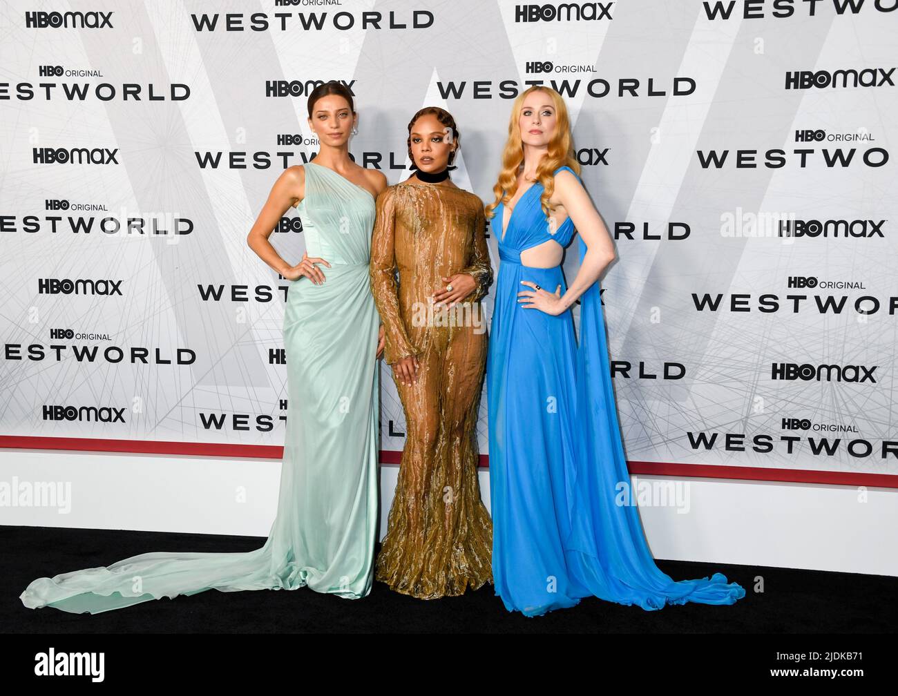 Angela Sarafyan, Tesse Thompson, Evan Rachel Wood attends HBO’s