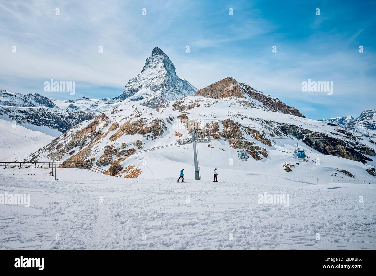 A Landscape of Matterhorn from Schwarzsee cable car station, Zermatt ...
