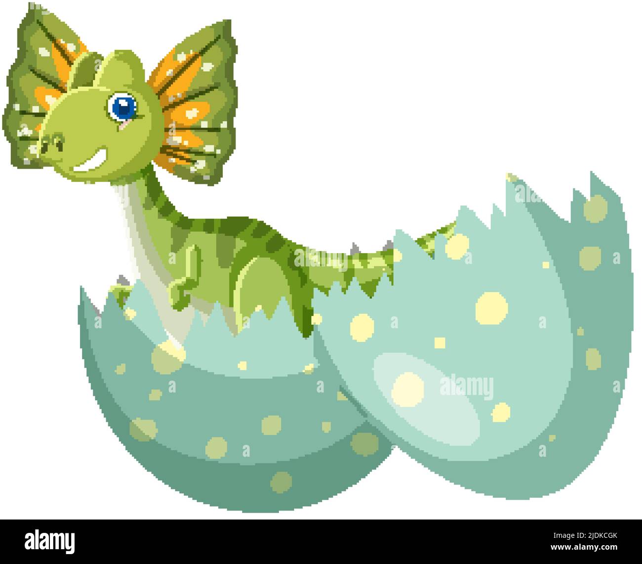 Cute Dilophosaurus Dinosaur Cartoon illustration Stock Vector Image ...