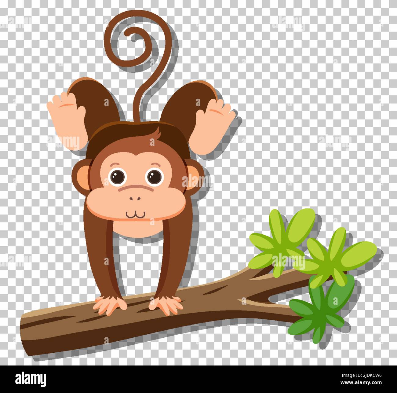 Cute monkey in flat cartoon style illustration Stock Vector Image & Art ...