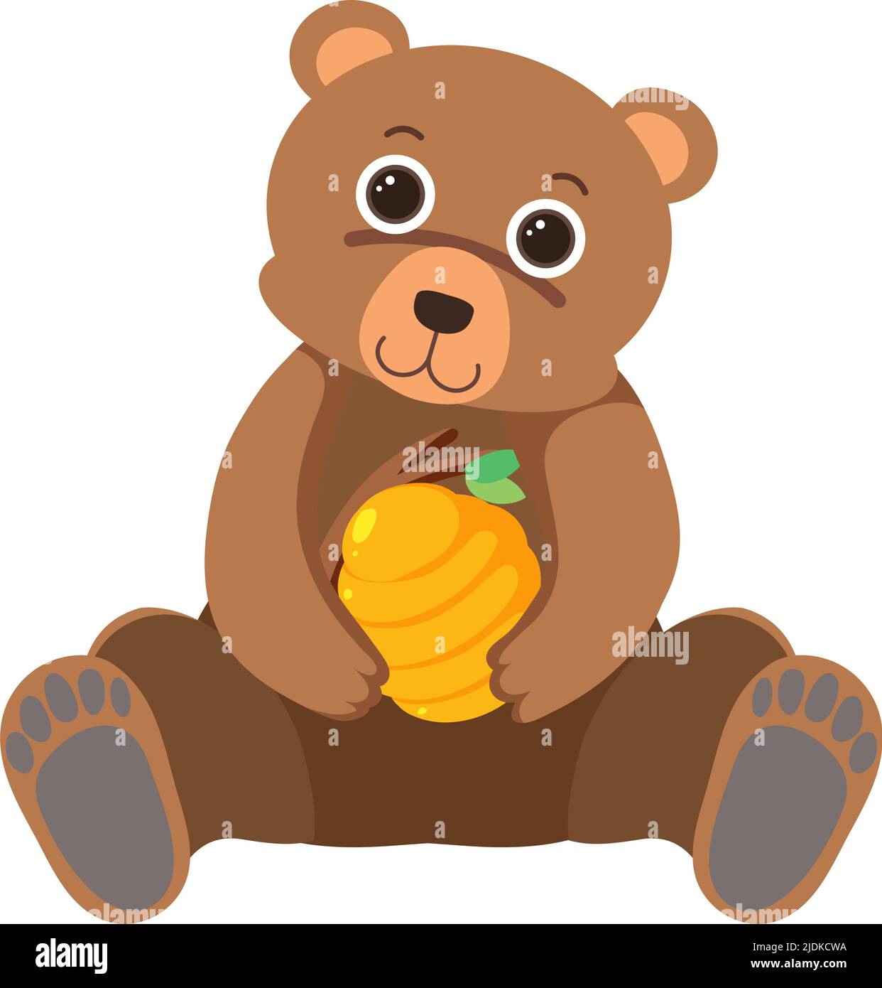 Cute bear in flat cartoon style illustration Stock Vector Image & Art ...
