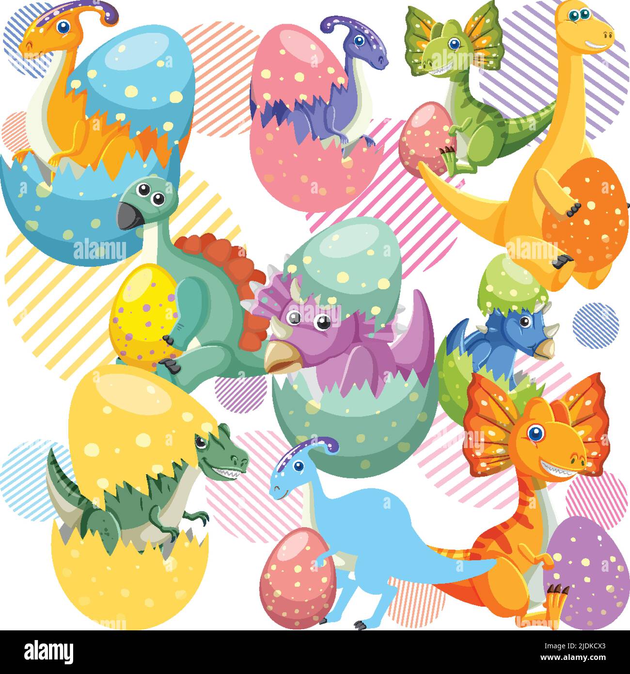 Cute dinosaur seamless pattern illustration Stock Vector Image & Art ...
