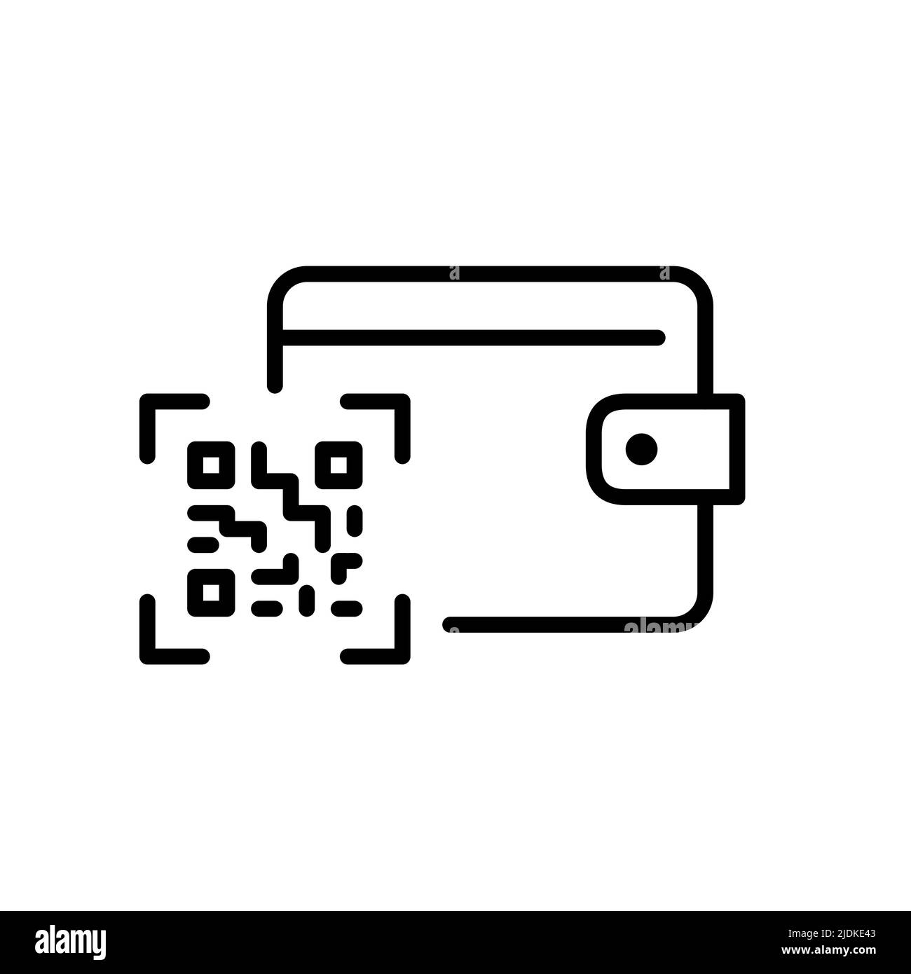 QR code scanning with a wallet as a form of contactless payment. Pixel ...
