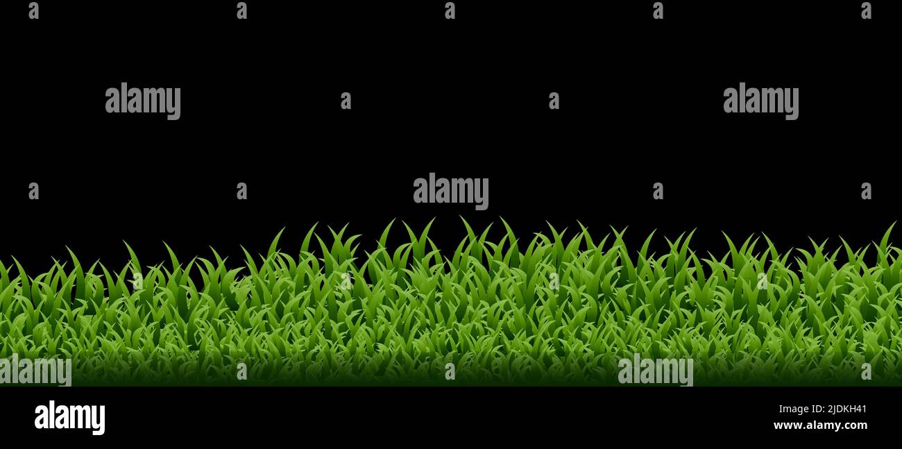 Green grass border set. Vector Illustration Stock Vector