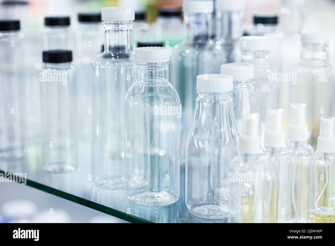 mix size and type variety clear plastic PVC bottle cap closed for