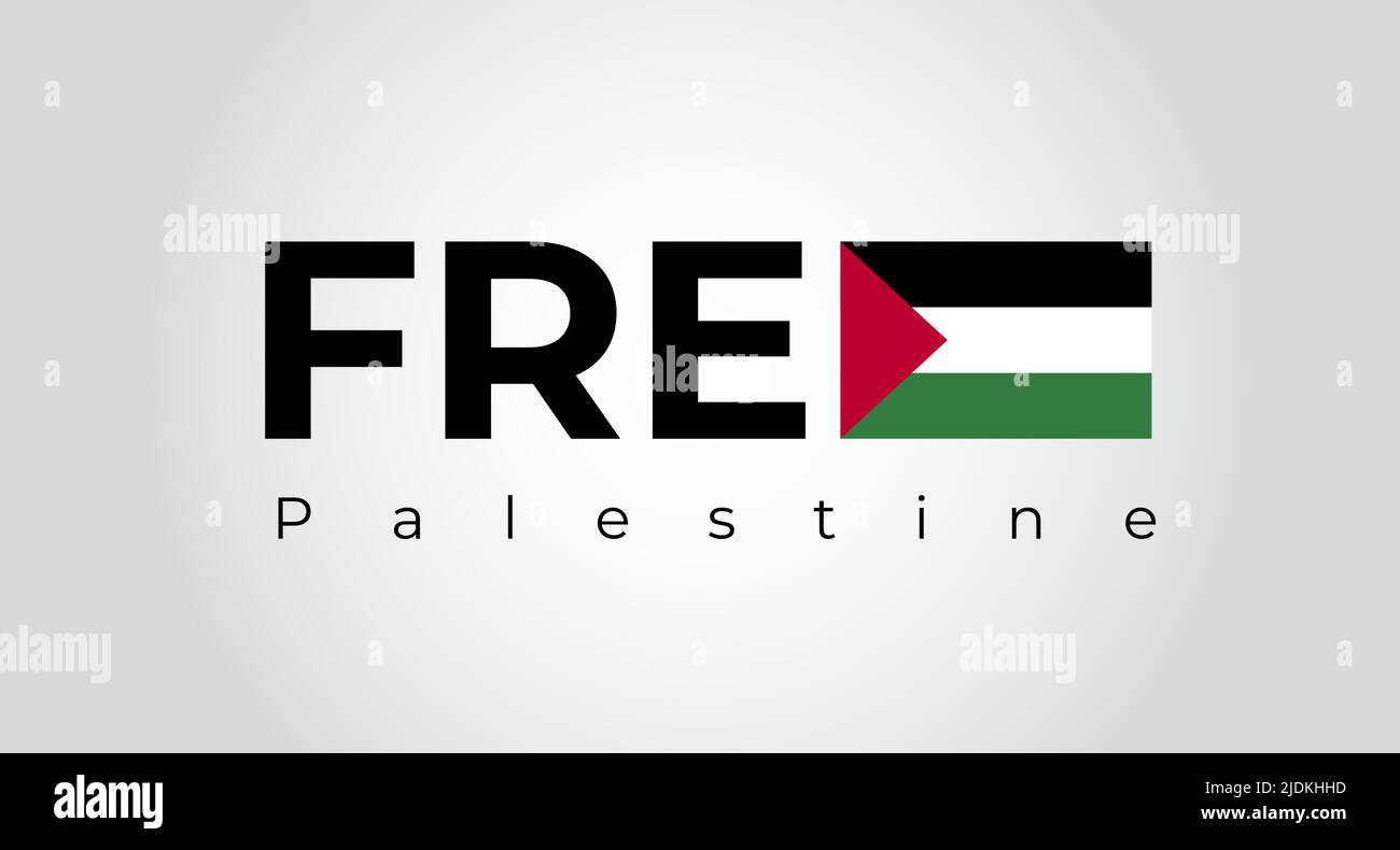 Free Gaza, free Palestine. Free Palestine lettering background. Free