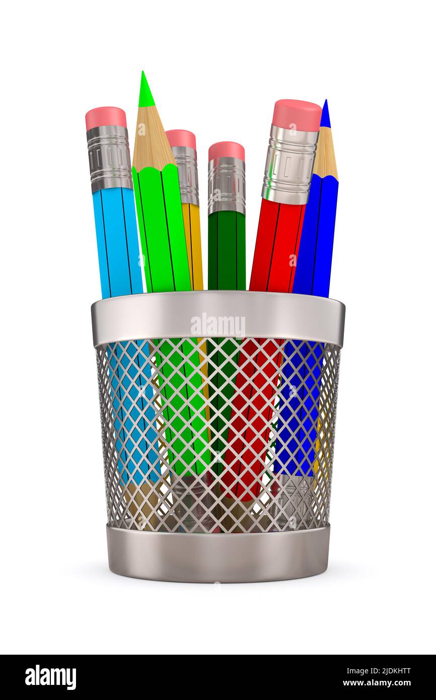 Metal pencil case white background hi-res stock photography and images -  Alamy