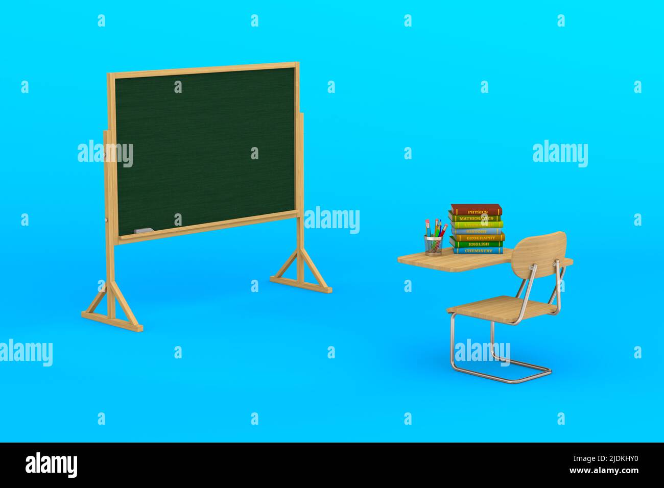 Desk Is Set Up In A Classroom Background, 3d Illustration, School Classroom  With A Smartphone In Front, E Learning And Online Education Concept  Background Image And Wallpaper for Free Download