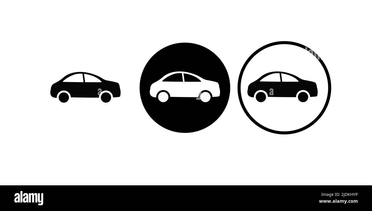 Car vector icons set. Isolated simple view front logo illustration. Sign symbol. Stock Vector