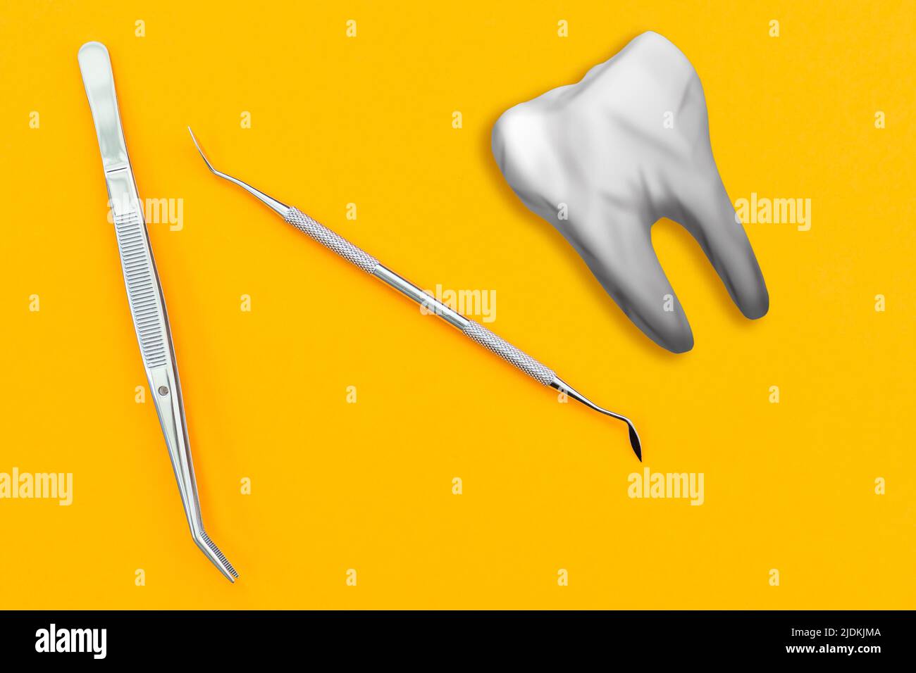 dental instrument and artificial tooth Stock Photo Alamy