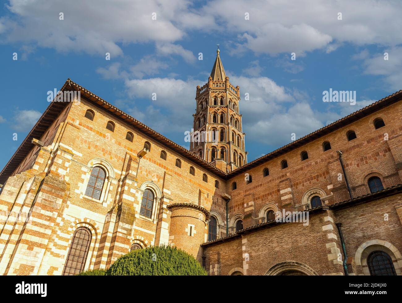 Saint Sernin basilica and its bell tower in Toulouse in Occitanie, France Stock Photo