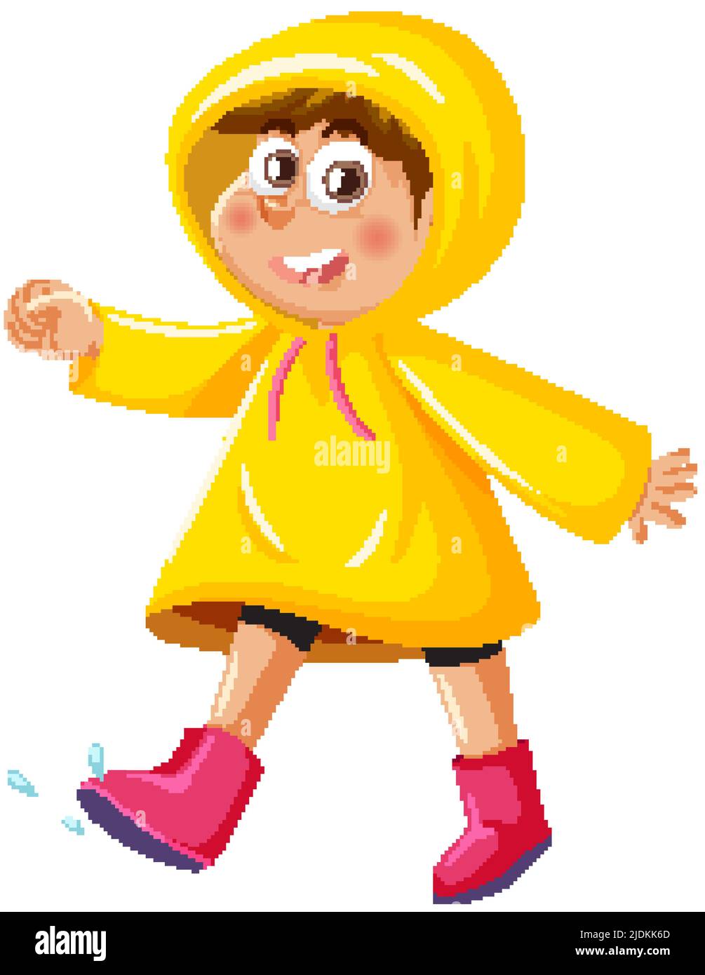A boy wearing raincoat and boots illustration Stock Vector Image & Art ...