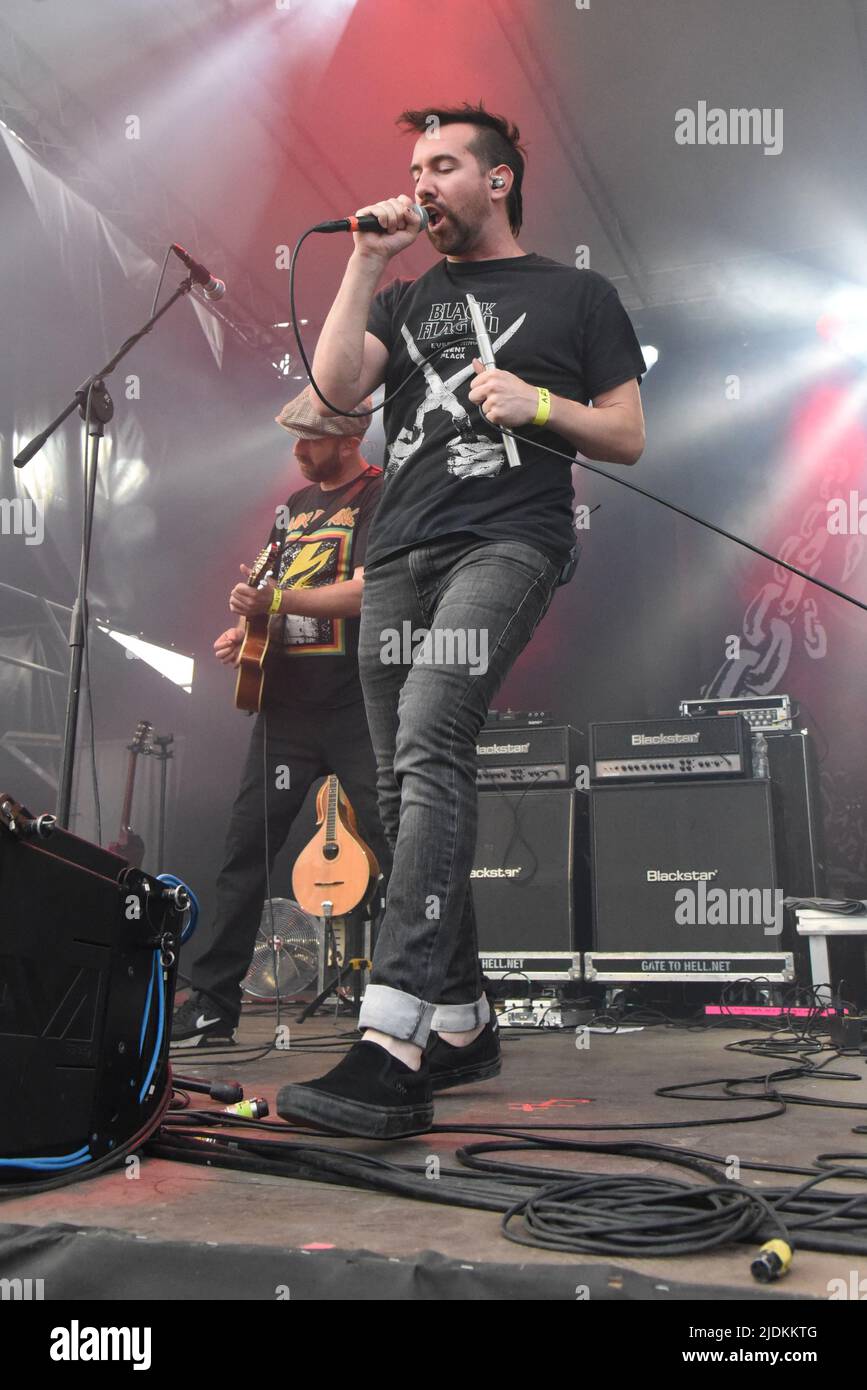 Padova, Italy. 21st June, 2022. The Rumjacks - Mike Rivkees during The Rumjacks and Agnostic Front Opening Bad Religion, Music Concert in Padova, Italy, June 21 2022 Credit: Independent Photo Agency/Alamy Live News Stock Photo