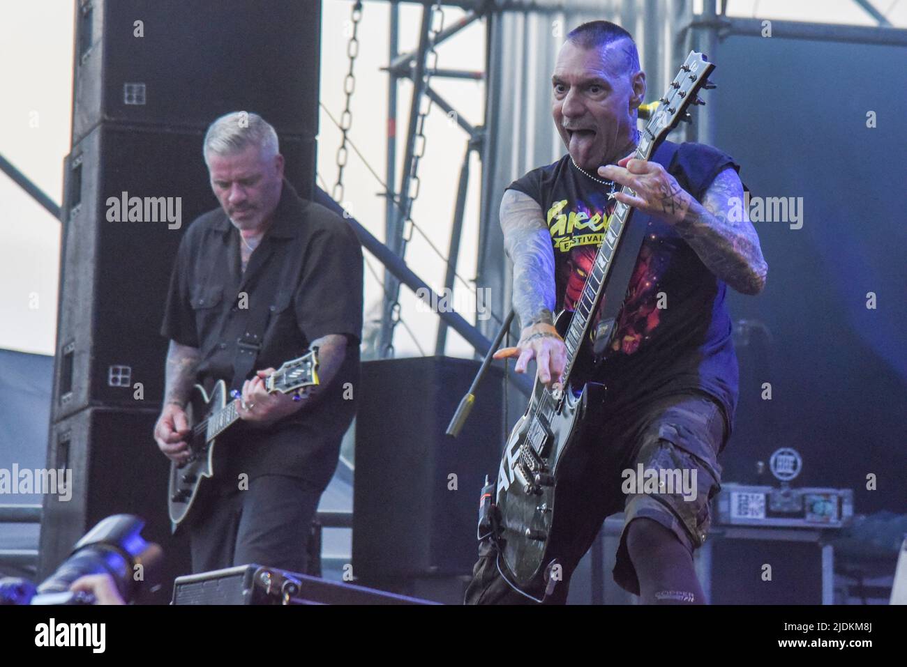 Padova, Italy. 21st June, 2022. Agnostic Front during The Rumjacks and Agnostic Front Opening Bad Religion, Music Concert in Padova, Italy, June 21 2022 Credit: Independent Photo Agency/Alamy Live News Stock Photo
