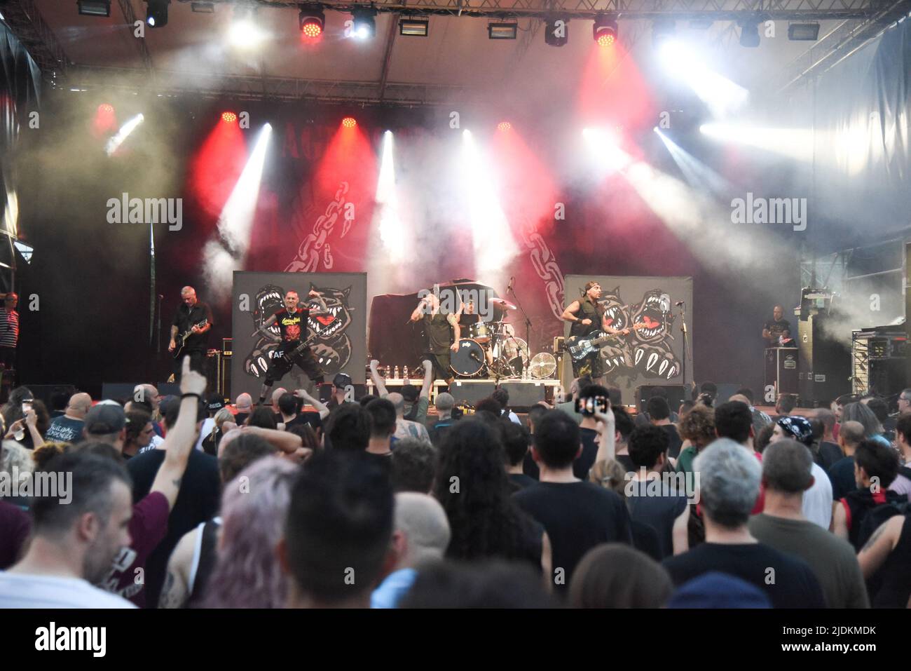 Padova, Italy. 21st June, 2022. Agnostic Front during The Rumjacks and Agnostic Front Opening Bad Religion, Music Concert in Padova, Italy, June 21 2022 Credit: Independent Photo Agency/Alamy Live News Stock Photo