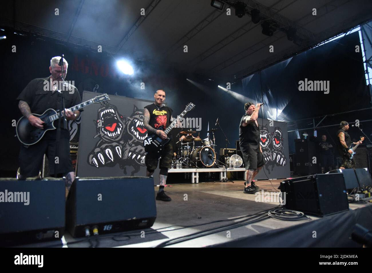 Padova, Italy. 21st June, 2022. Agnostic Front during The Rumjacks and Agnostic Front Opening Bad Religion, Music Concert in Padova, Italy, June 21 2022 Credit: Independent Photo Agency/Alamy Live News Stock Photo