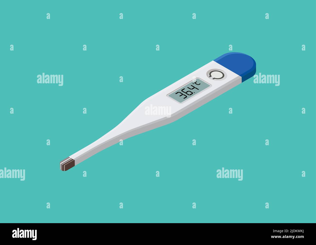 Digital medical thermometer isometric. Flat style. Vector illustration Stock Vector