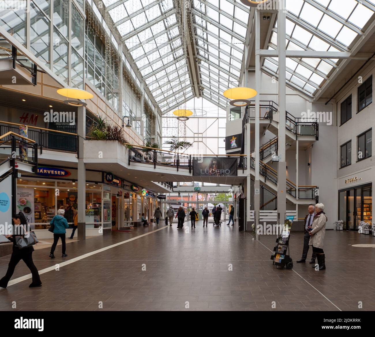 The overbuilt main street in Bodø, Norway. Houses cinema, shopping center  and stores Stock Photo - Alamy