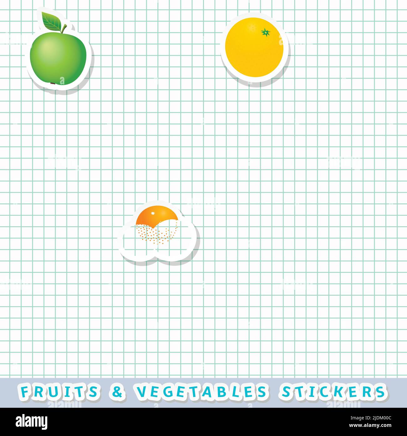 Fruits and vegetables stickers set Stock Vector Image & Art Alamy