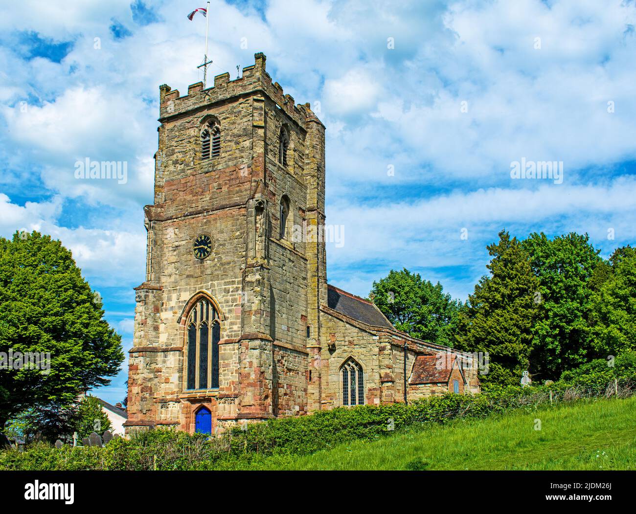 Brinklow village, Warwickshire. Church of St. John the Baptist. A Grade ll* listed building. Late 15th century with 19th century restorations. Stock Photo