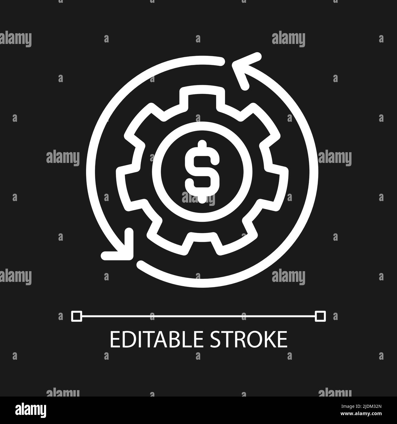 Money management pixel perfect white linear icon for dark theme Stock ...