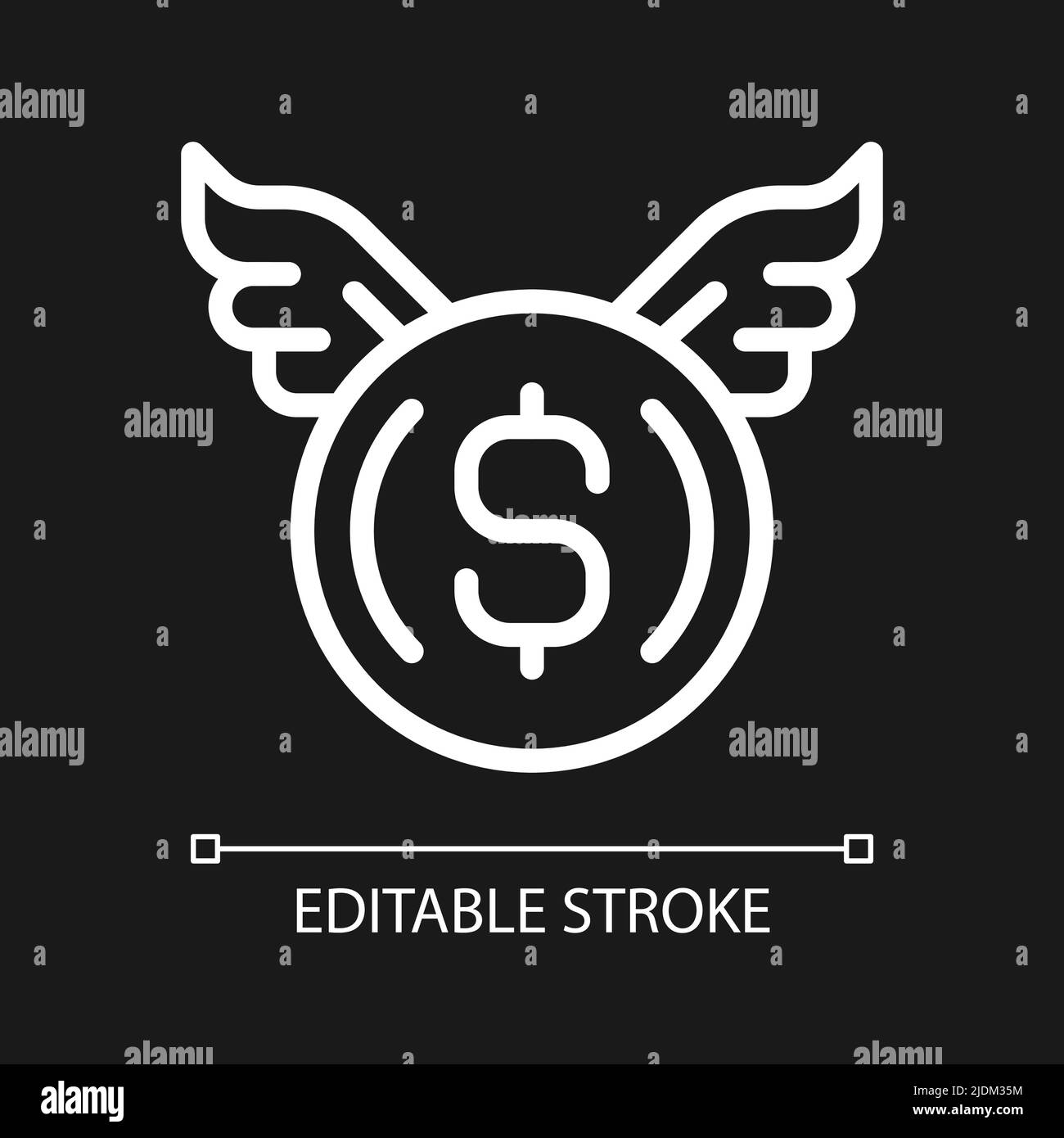 Donating money pixel perfect white linear icon for dark theme Stock ...