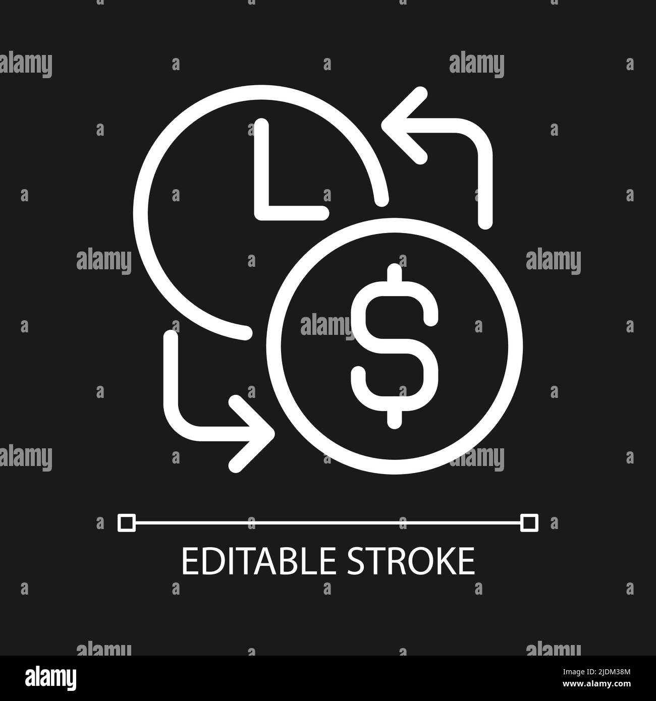 Wages pixel perfect white linear icon for dark theme Stock Vector Image ...