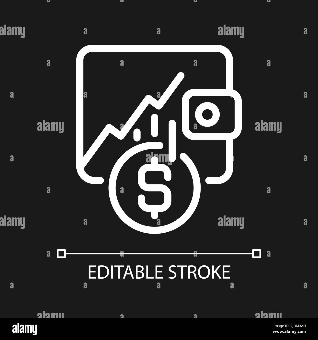 Investment pixel perfect white linear icon for dark theme Stock Vector ...