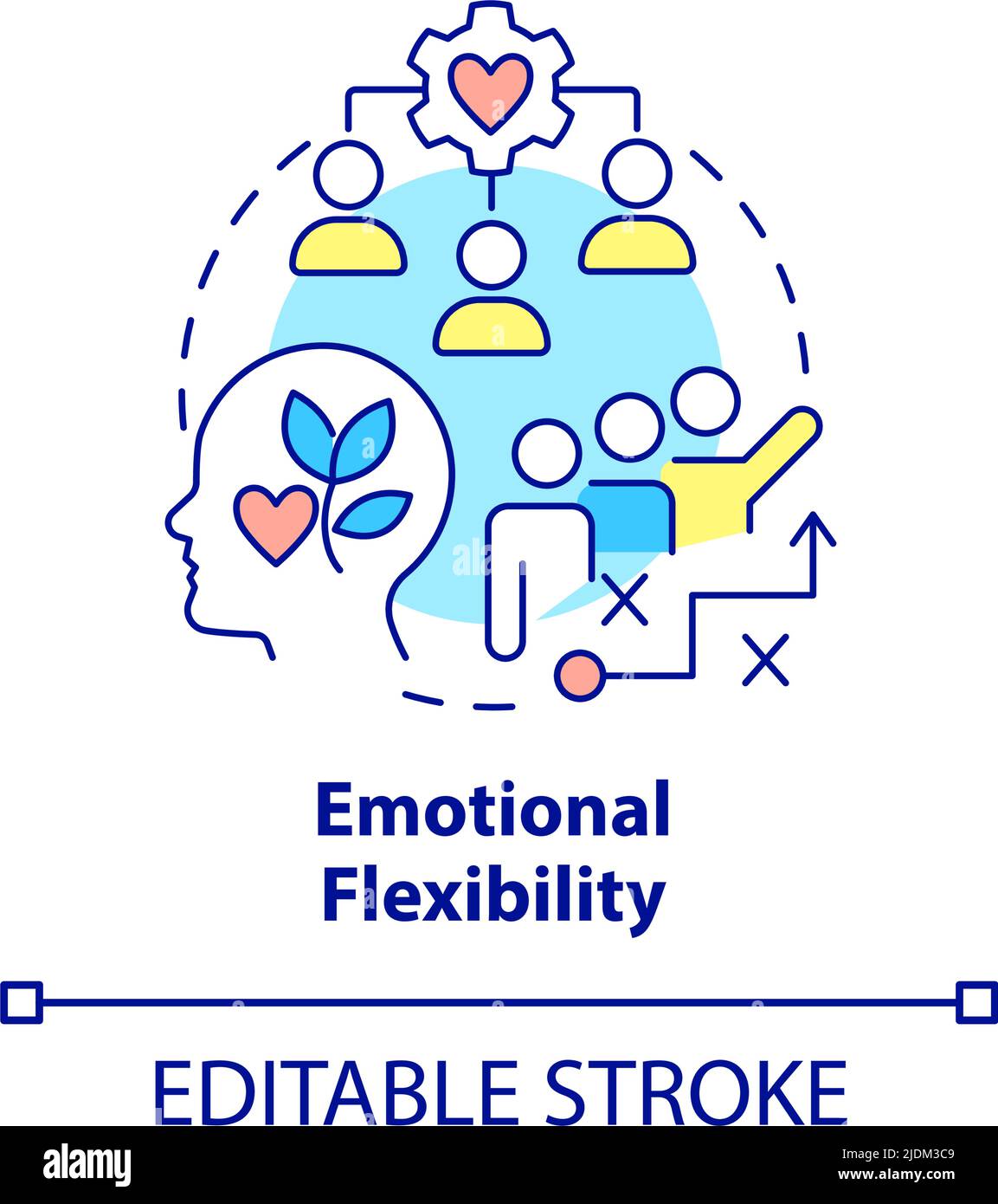Emotional flexibility concept icon Stock Vector