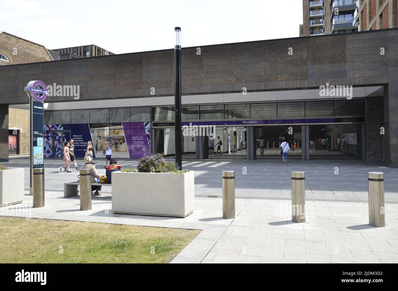 The Woolwich Elizabeth Line railway station on the Abbey Wood spur in south London Stock Photo